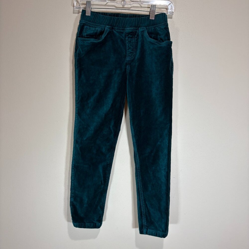 Tea Collection Velvet Pull On Pants Teal Blue Kids Size 12